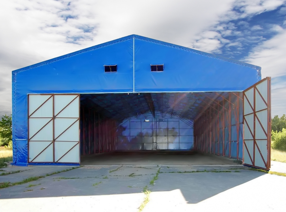 каркасно тентовый авиа ангар